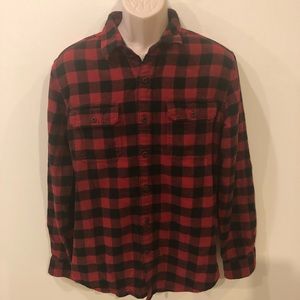 Men’s American Eagle Red Black Flannel Shirt